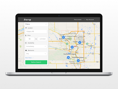 Map View for Apartment Listing Site apartment filters group grouping list map view