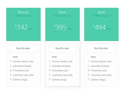 Plan Cards health insurance hover oscar plan price price pricing quote