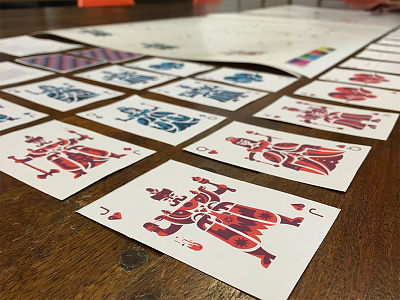 Prooofing time! calendar flat illustration playing cards scandinavian simple year of the ram