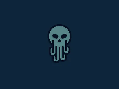 Skullctopus logo ocean octopus skeleton skull tentacles