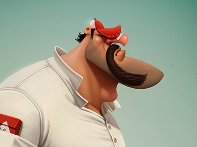 Guy american brutal character guy illustration man