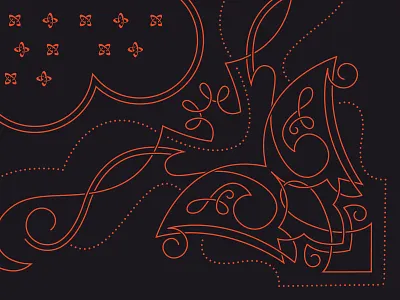 Bandananana bandana cowboy filigree linework party pattern swirls western