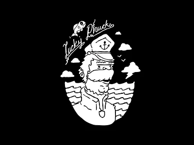 Lucky Phucks Sailor anchor captain clouds fish illustration ocean sailor sea vector waves