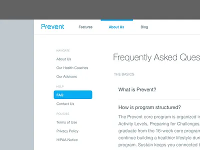 FAQ design faq nav subnav web