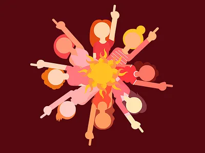 Power of Women illustration point sun woman