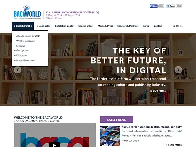 Baca Website blue landing page mock up purple web design website