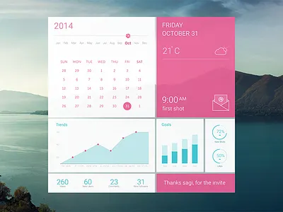 My Dribbble Calendar calendar dashboard flat graph invitation thank you
