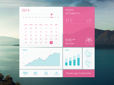 My Dribbble Calendar calendar dashboard flat graph invitation thank you