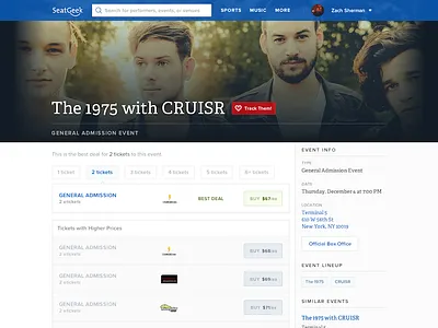 General Admission Redesign admission concert general seatgeek show