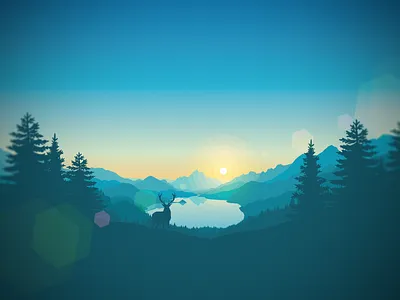 Lakeside Sunrise gradient landscape svg