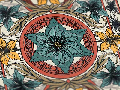 Playing Cards - Back Design cards cards design decorative flowers illustration pencil playing cards sketch vintage