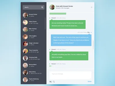 Appon Chat Widget chat comments gradient interface message ui user list users ux webdesign widget