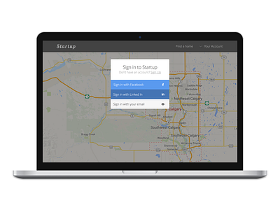Modal Social Login facebook linkedin login map modal signup social twitter