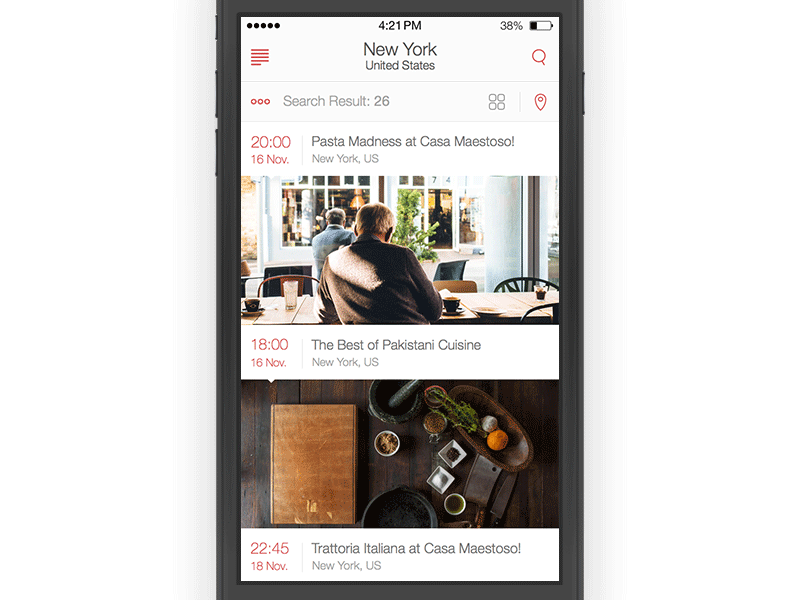 Search Filter animation app event filter gif search ui