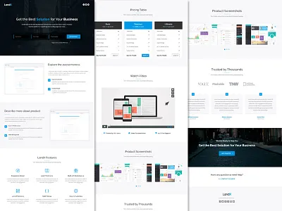 Freebie: LandX PSD Template app form free psd free template landing page psd template subscribe ui web design