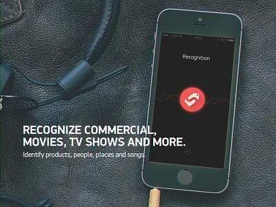 Scenetag app animation application flat icons interface ios iphone music recognition ui ukraine ux