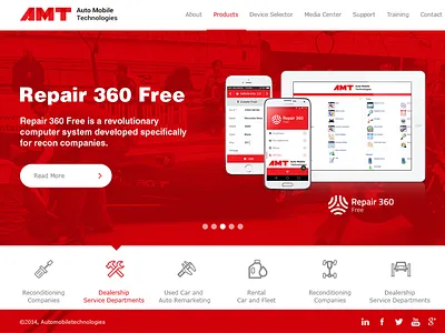 AMT Auto Mobil Technologies concept gui index layots mail page promo site ui ux web website