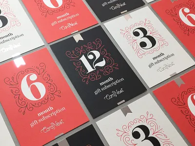 CardNest Gift Subscriptions 12 3 6 branding christmas foil gift identity illustration logo pattern voucher