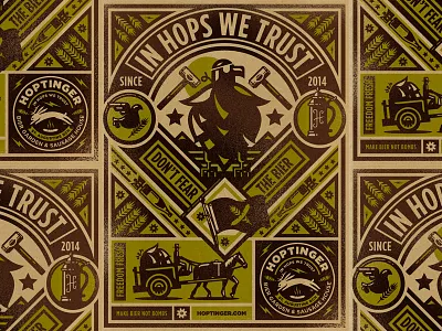 Hoptinger beer craft beer hops hoptinger icon illustraion wip