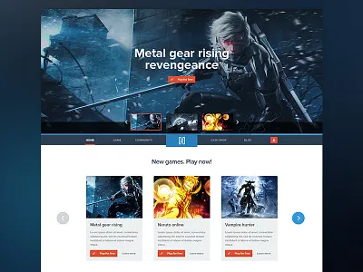 Game Portal Home Page big image background dark game home page news portal site slider