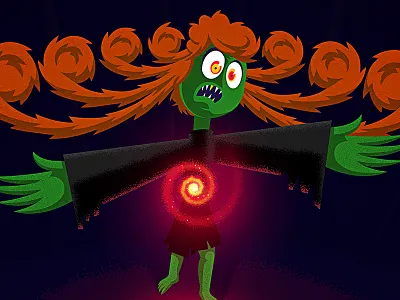 Belly Witch children drawing halloween illustration kid monster monsterproject scary witch
