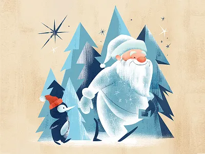 Santa Set card illustration gift card illustration