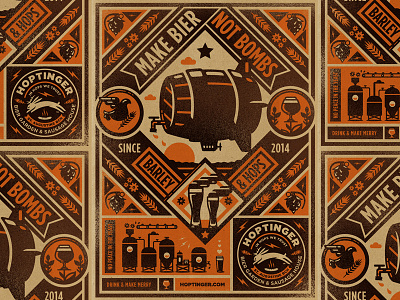 Hoptinger II beer craft beer hops hoptinger icon illustraion wip