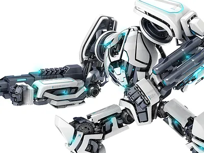 3d Robot 3d futuristic illustration render robot sketch weapon