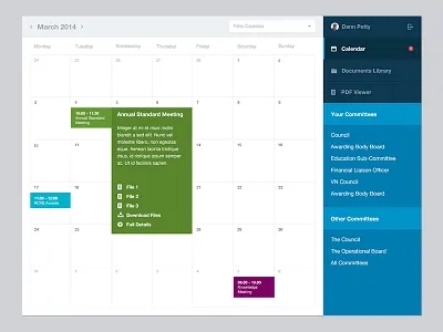Calendar Application app calendar rcvs ui