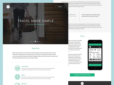 Landing Page for Hyperloop design flat landing ui ux web website