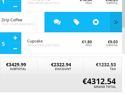 Point of Sales POS for Tablet blue clean flat modern point of sales pos tablet uiux