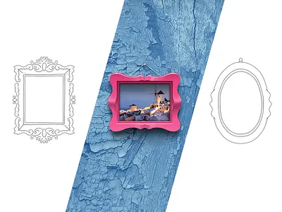 Frames color design frame gallery icon illustration image painting shelf sketch type wall