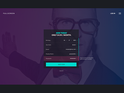 Sign Up Modal branding interface modal sign up ui ux web design