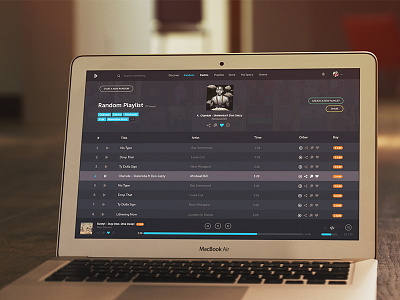 Bitzik - Playlist view artist bitcoin bitzik dark music player playlist
