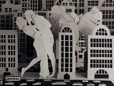 Collide big city craft kiss love paper romance sculpture the beatles urban valentines