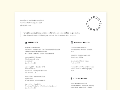 CV cv design director film graphic design icon iconography layout resume
