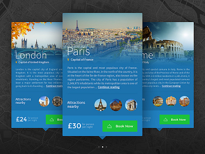 Destinations destination flat location london paris rome slovenia travel trip ui ux web