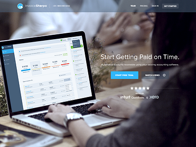 Invoice Sherpa Homepage Slight Redesign clean flat homepage invoice sherpa landing page ui ux web design website