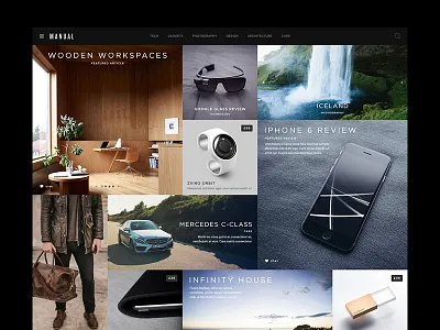 Manual Magazine/Blog Content Layout app blog classy flat grid magazine masonry minimal portfolio ui website wordpress