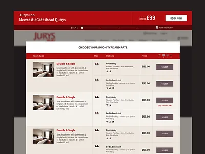 Hotel Booking booking form hotel red