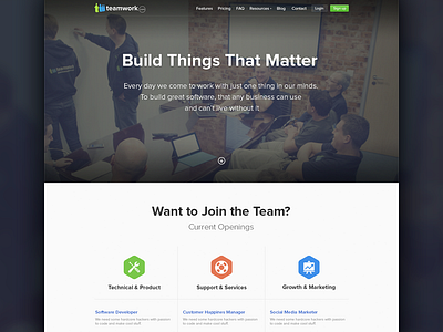 Work at Teamwork.com careers jobs landing page teamwork teamworkpm