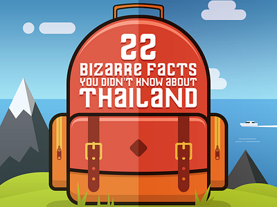 Backpack versions - infographic element backpack green thailand