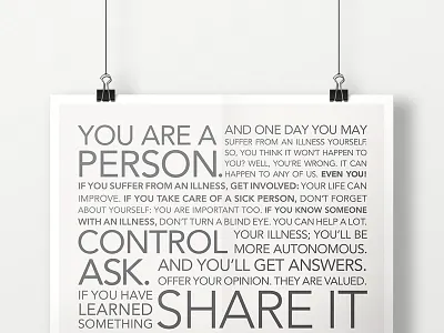 Our manifesto illness manifesto people platform poster print typography who