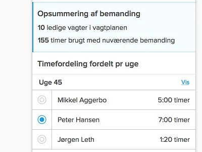 Pick up your employee straight from the sidebar app employee people person roster shiftplan smartplan ui webapp