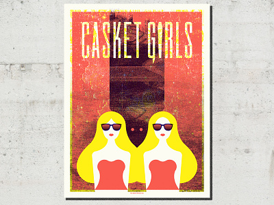 Casket Girls Tour Poster 2 adam hanson ahco casket girls design gig poster halloween illustration screen print texture typography women