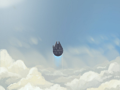 Millennium Falcon illustration sketch star wars