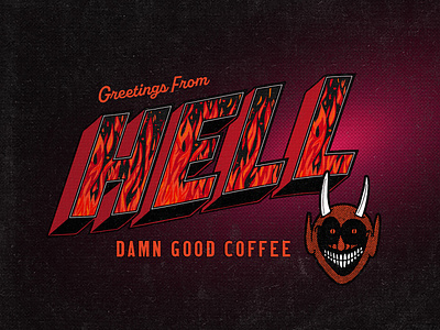 Torment & Darkness Coffee Co Greeting Graphic coffee design fire illustration typography