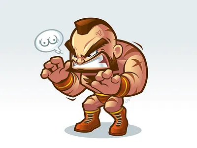 Zangief Wins cartoon character design game mascot mascot design street fighter vector zangief
