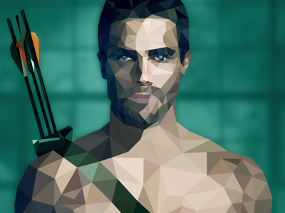 Stephen Amell as The Arrow arrow celebrities debut polygon polygon art stephen amell the arrow tv show tvshow