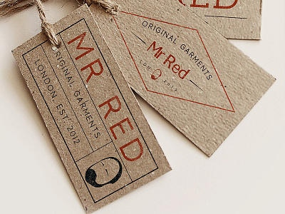 Mr Red Tags branding colour cult ginger handmade lettering logo tee shirt typography urban victorian vintage